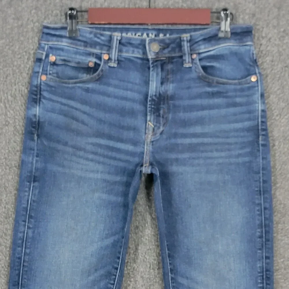 American Eagle Jeans Mens 30x30* Blue Slim Straight Leg Stretch Denim Workwear